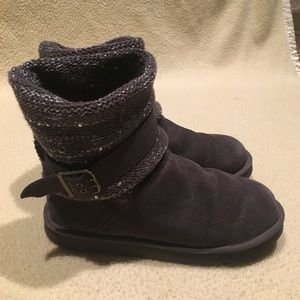 Ugg Cambridge Grey Metallic Sweater Boots 10